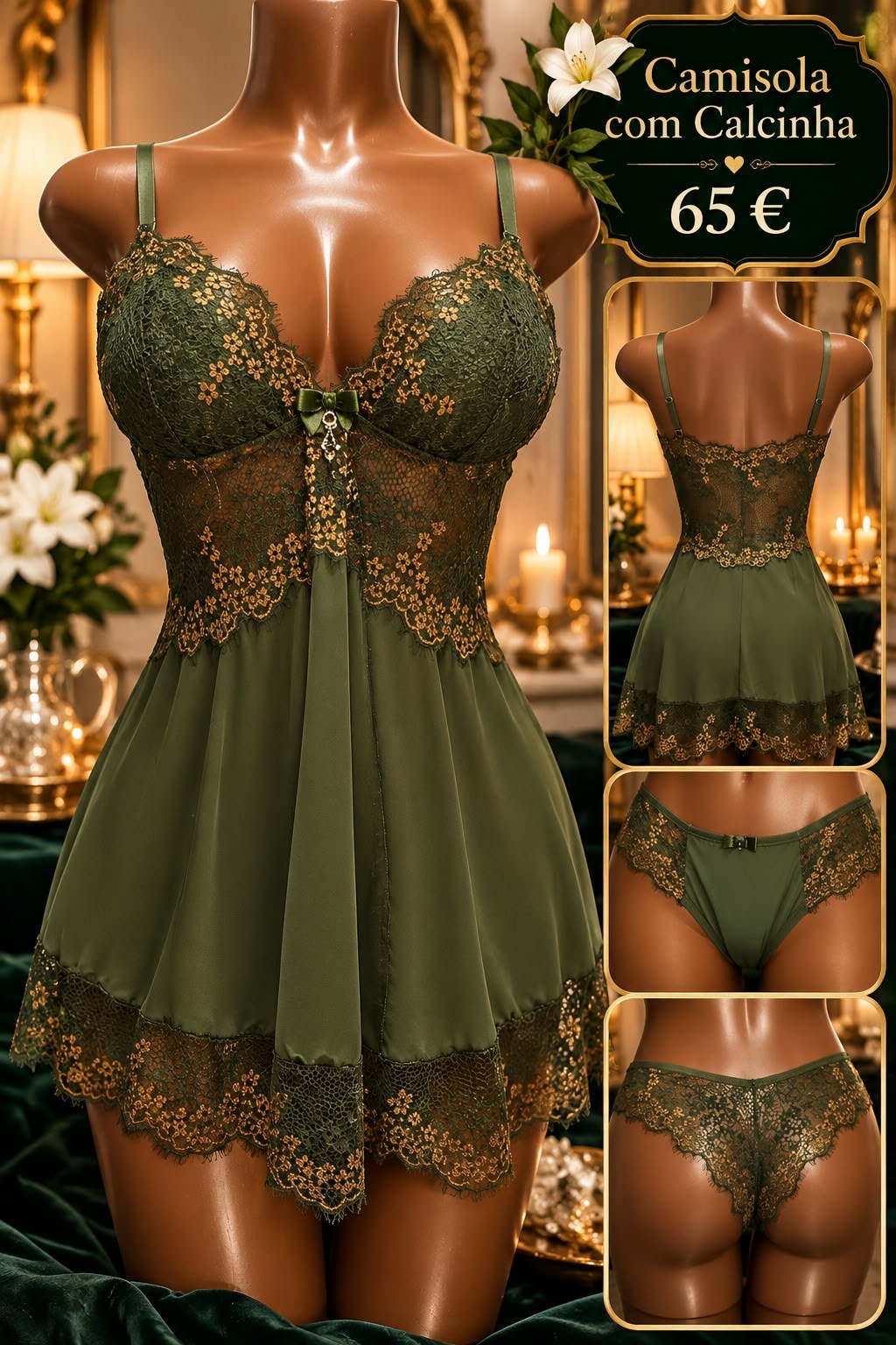 Camisola com Calcinha Verde